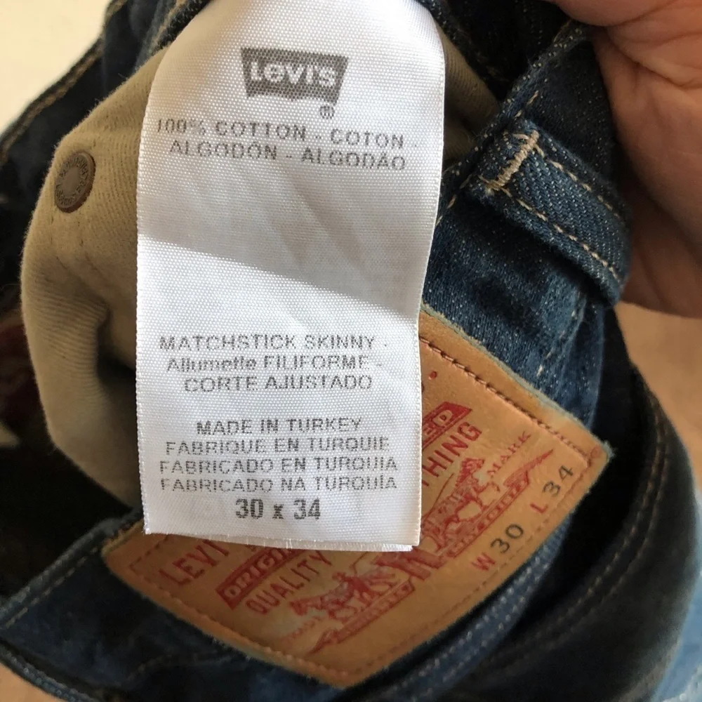 Levi’s Mens Matchstick Skinny Denim Jeans‎